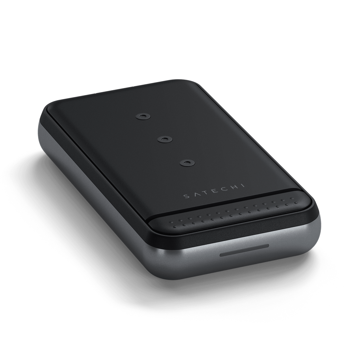 Duo Wireless Charger Power Stand folded flat, angled view