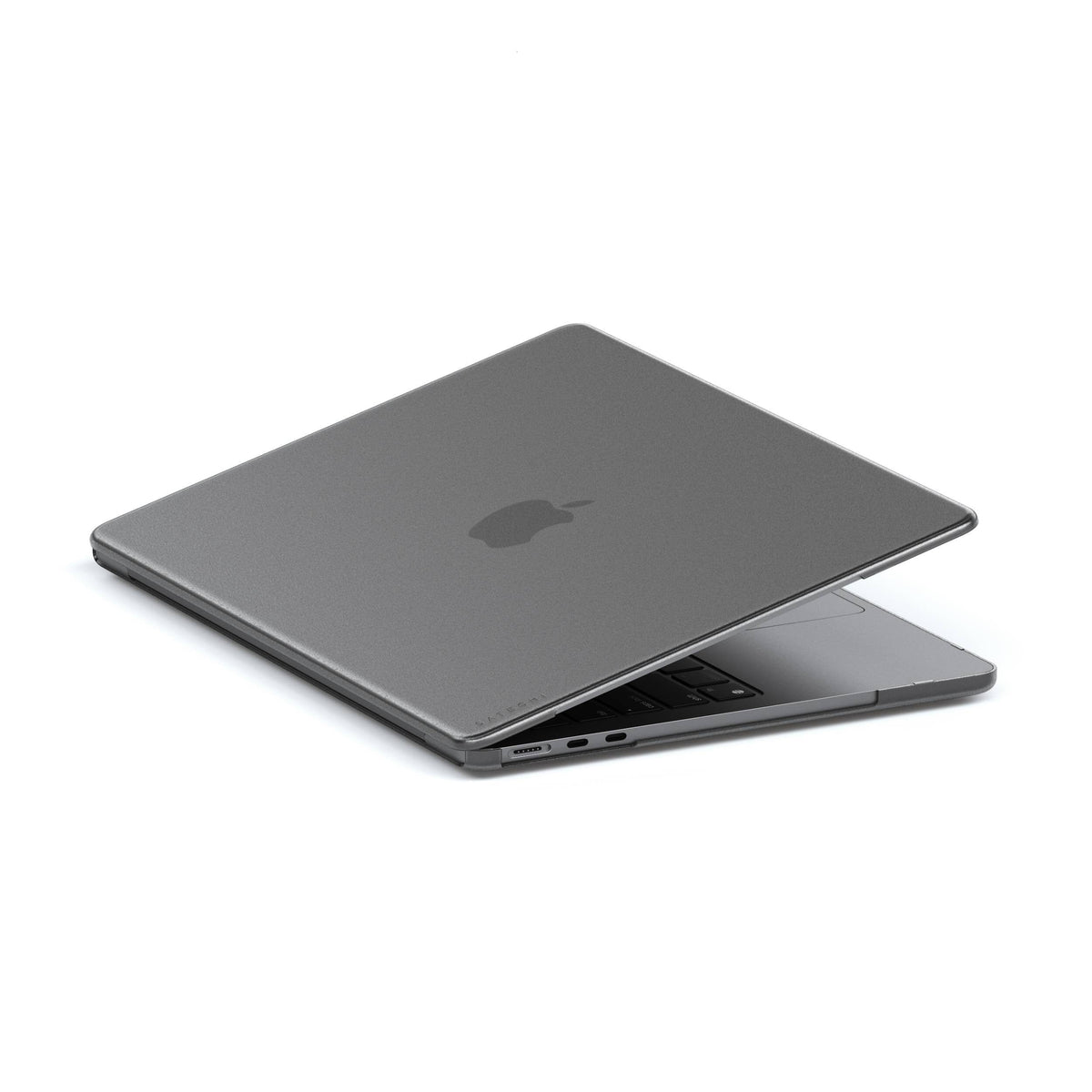 Eco-Hardshell Case for MacBook Air M2 in Dark on a closed MacBook Air, angled view