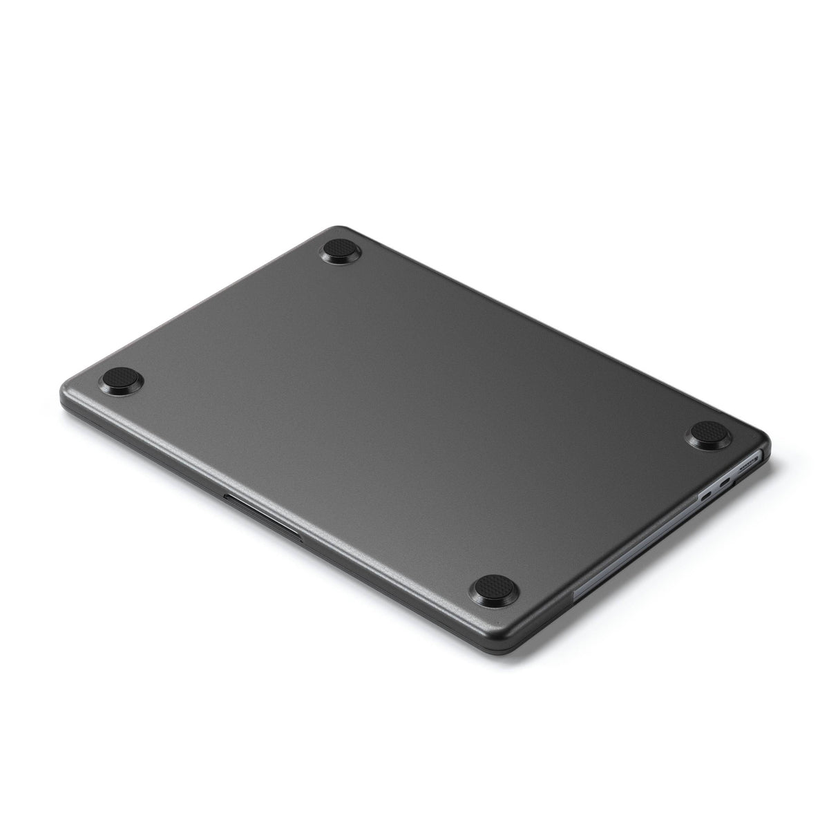 Eco-Hardshell Case for MacBook Air M2 in Dark, underside view with four rubber feet