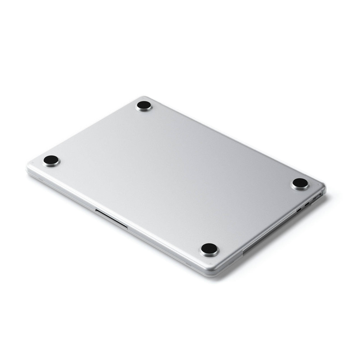 Eco-Hardshell Case for MacBook Air M2 in Clear, underside view with four rubber feet