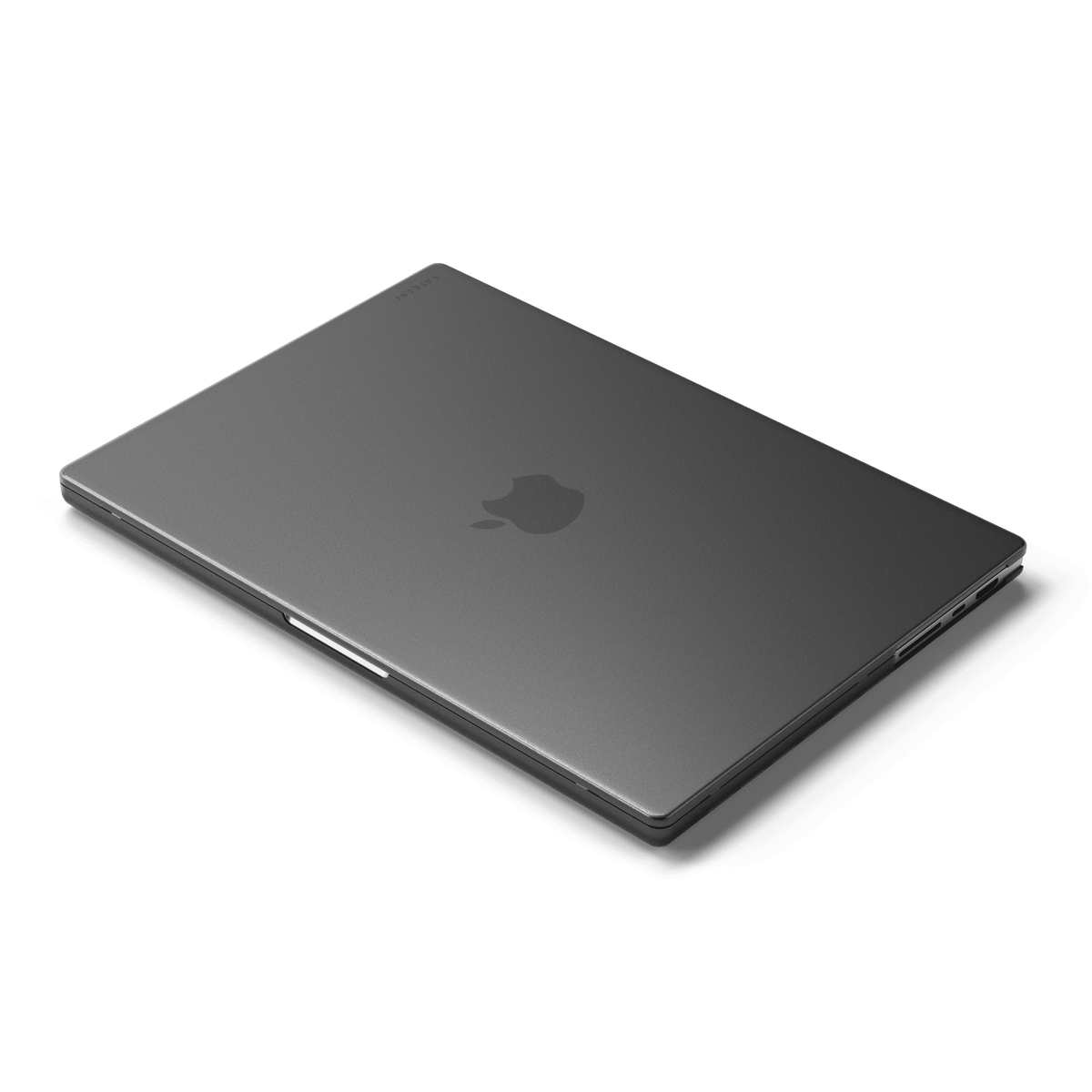 Eco-Hardshell Case for MacBook Pro 16-inch in Dark, on a closed MacBook Pro, top view