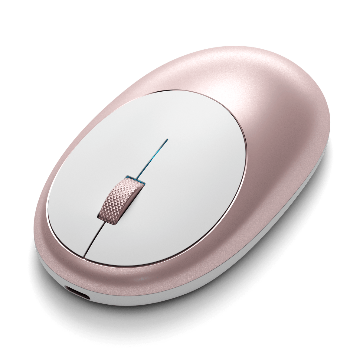 M1 Bluetooth Mouse in Rose Gold, angled view