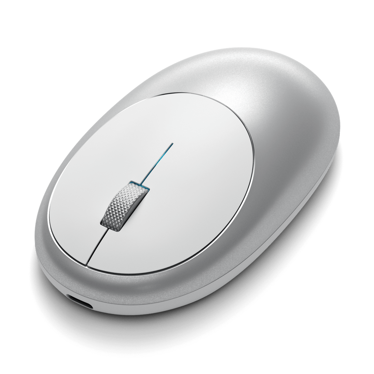 M1 Bluetooth Mouse in Silver, angled view