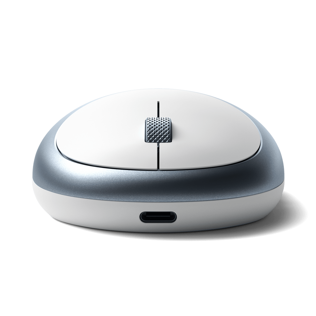 M1 Bluetooth Mouse in Blue, front view of USB-C port