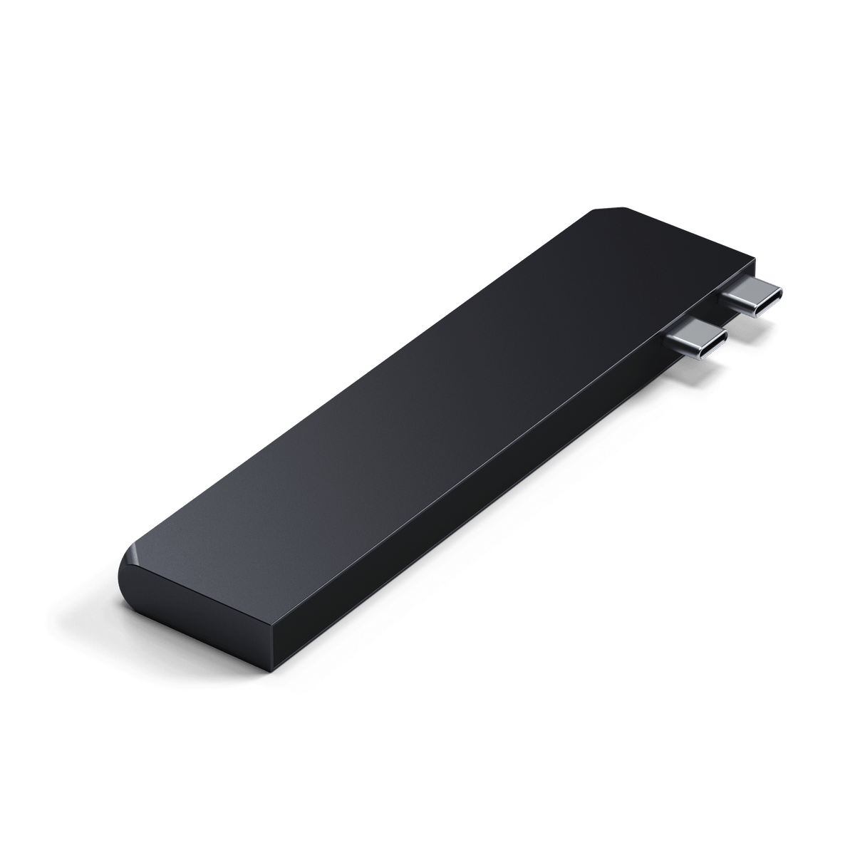 Pro Hub Slim in Midnight, top view showing dual USB-C connectors