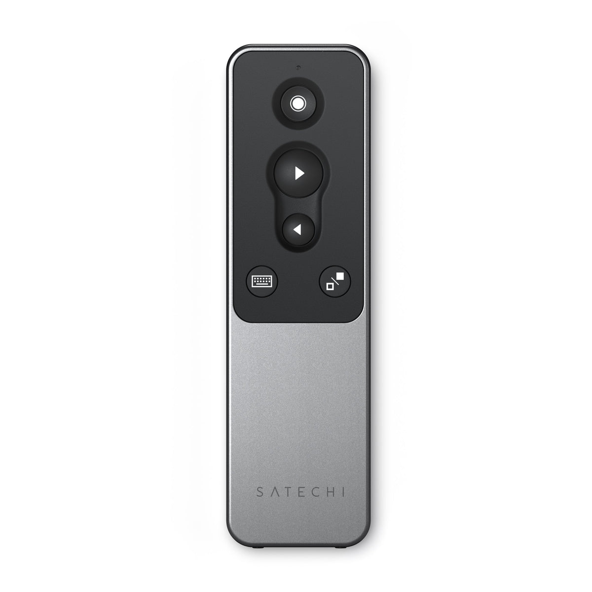 Satechi R1 Bluetooth Presentation Remote in Space Gray, front view of buttons
