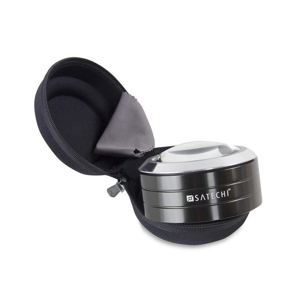 ReadMate LED Desktop Magnifier in its zippered carrying case