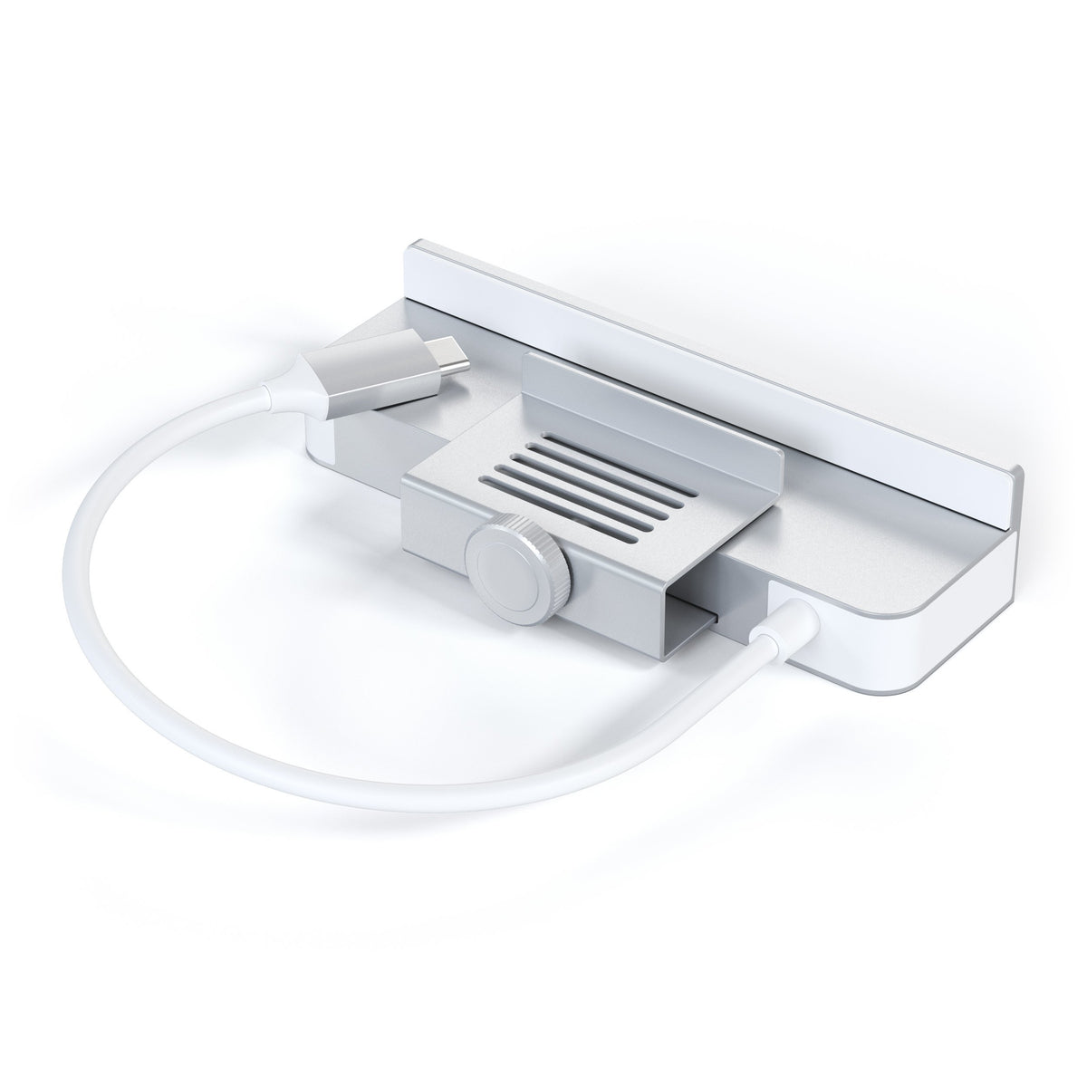 USB-C Clamp Hub for 24-inch iMac in Silver, back view showing clamp and cable