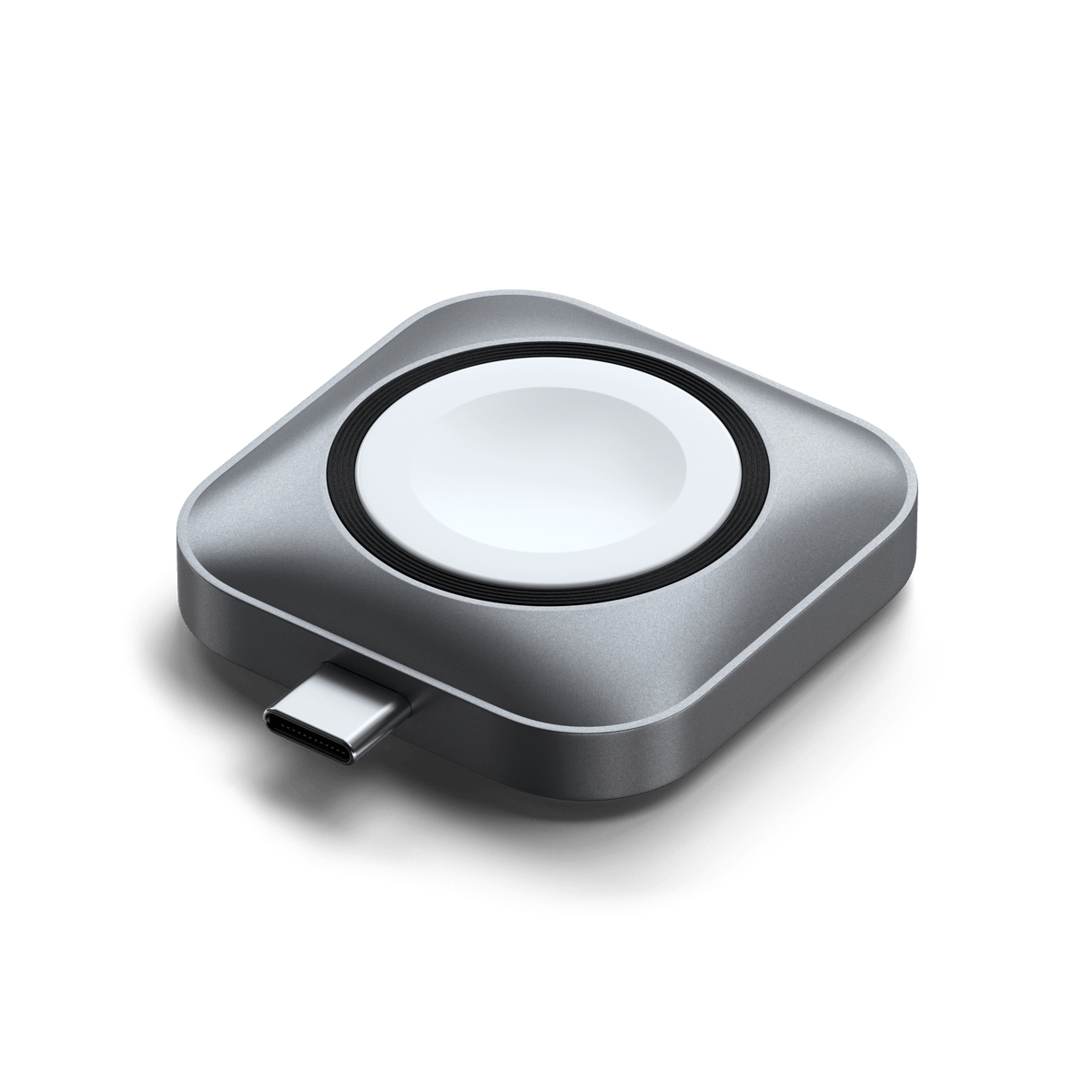 USB-C Magnetic Charging Dock for Apple Watch, angled view showing USB-C connector