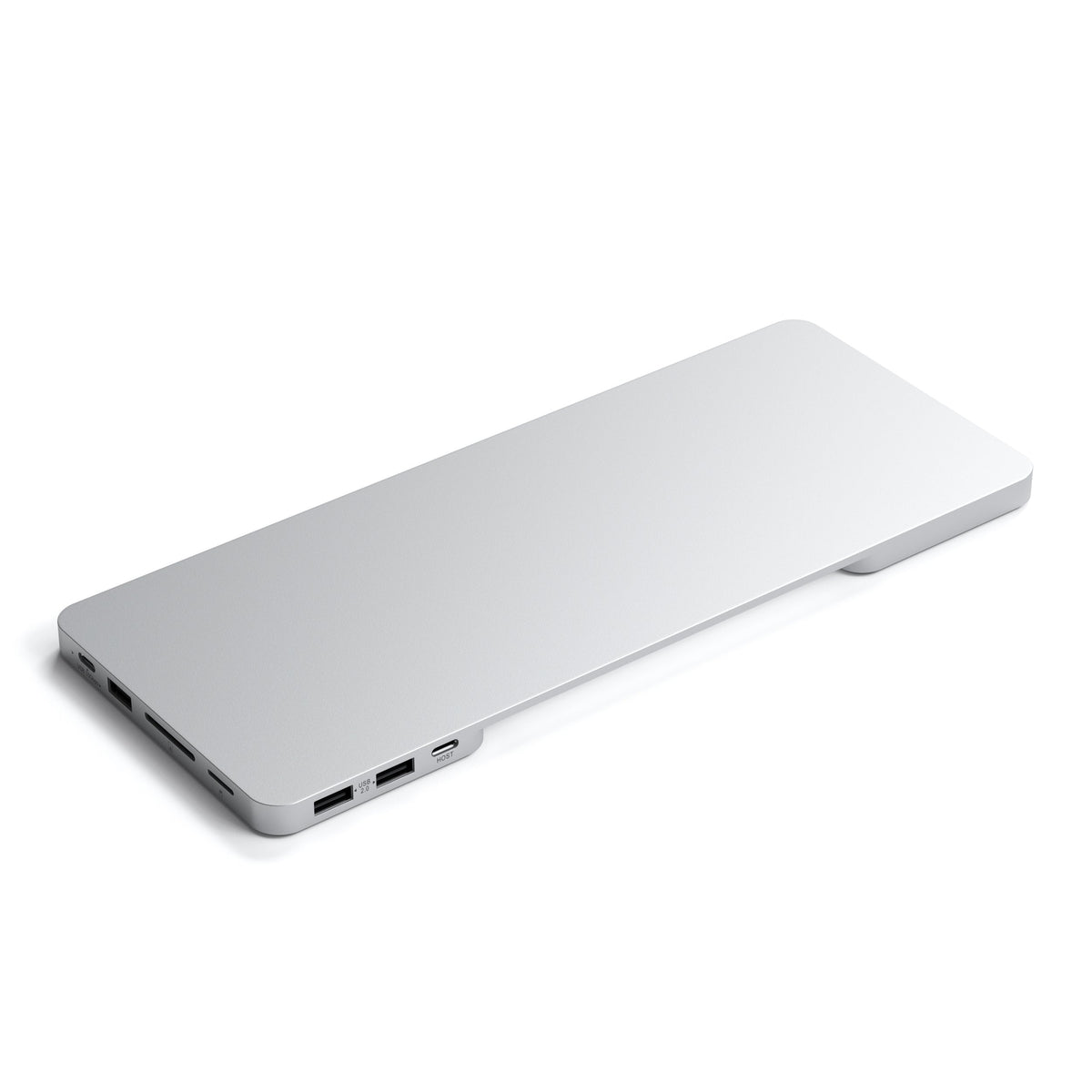 USB-C Slim Dock for 24" iMac in Silver, angled view of front ports