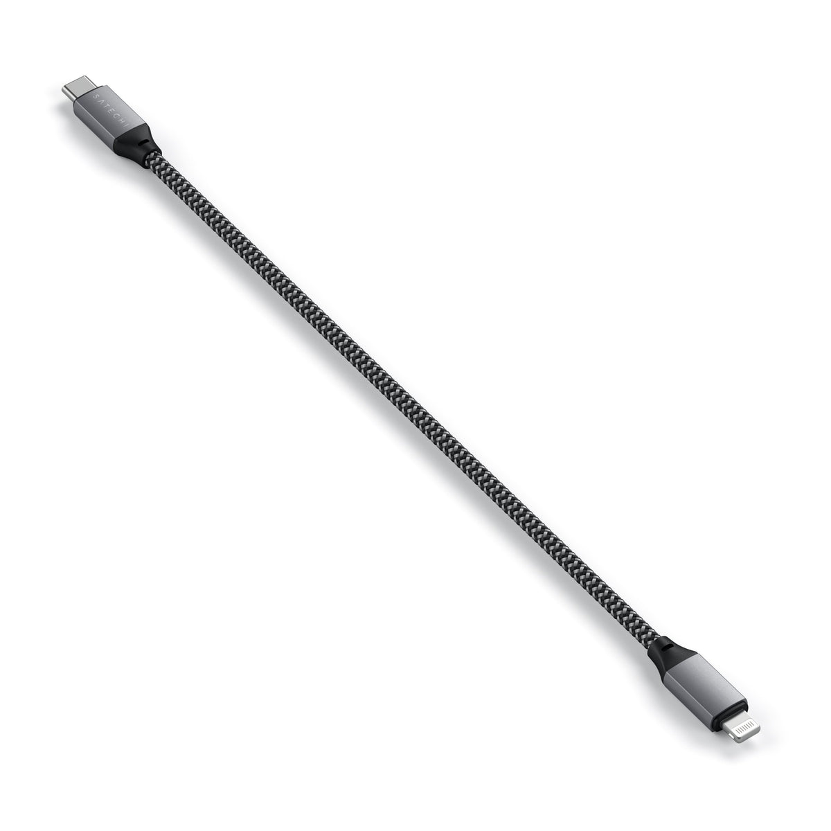 USB-C to Lightning Cable - 10 Inches, straight full length view