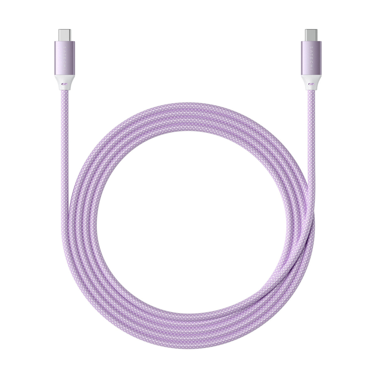 USB-C to USB-C 100W Charging Cable in Purple, full length view