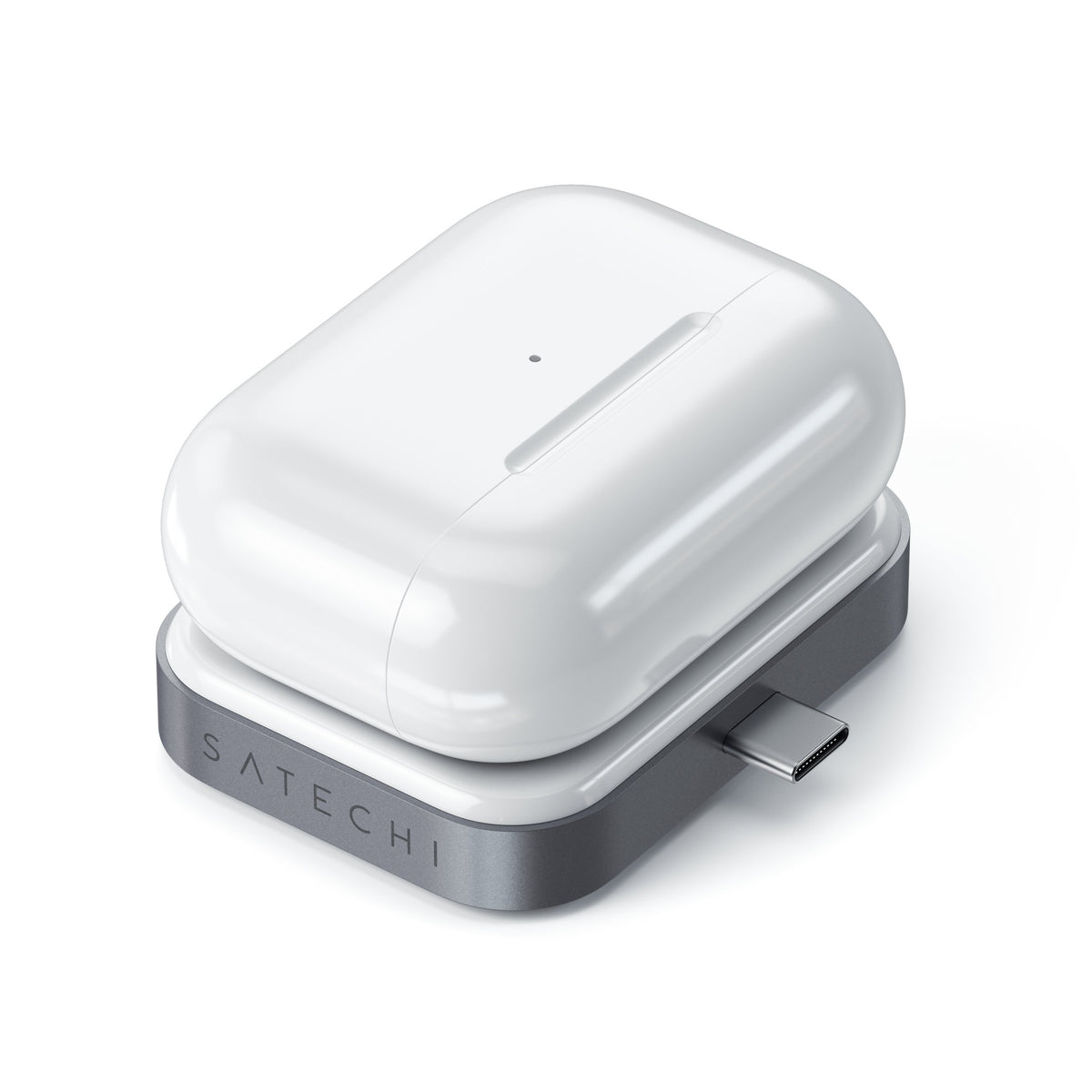 USB-C Wireless Charging Dock for AirPods charging an AirPods case