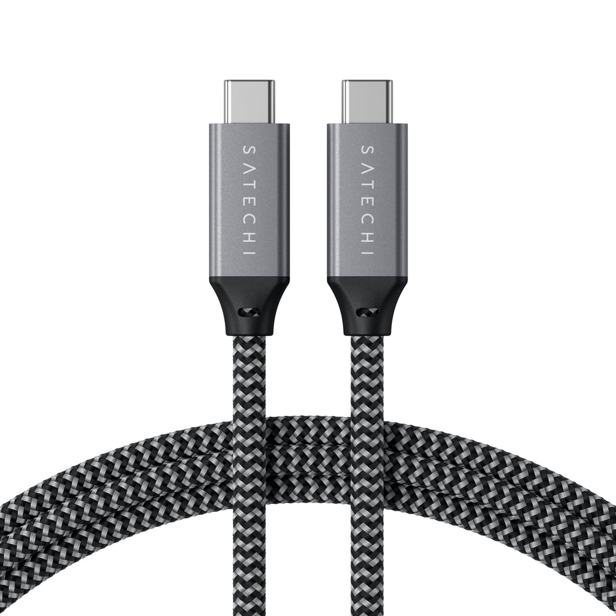 USB4 C-to-C Cable 2.6ft, both connectors over the coiled braided cable