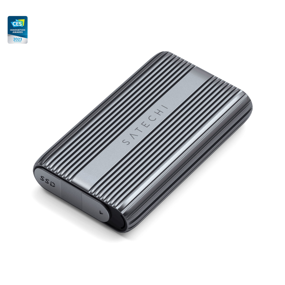 Satechi USB4 NVMe SSD Pro Enclosure in Space Gray with CES 2023 Innovation Award badge