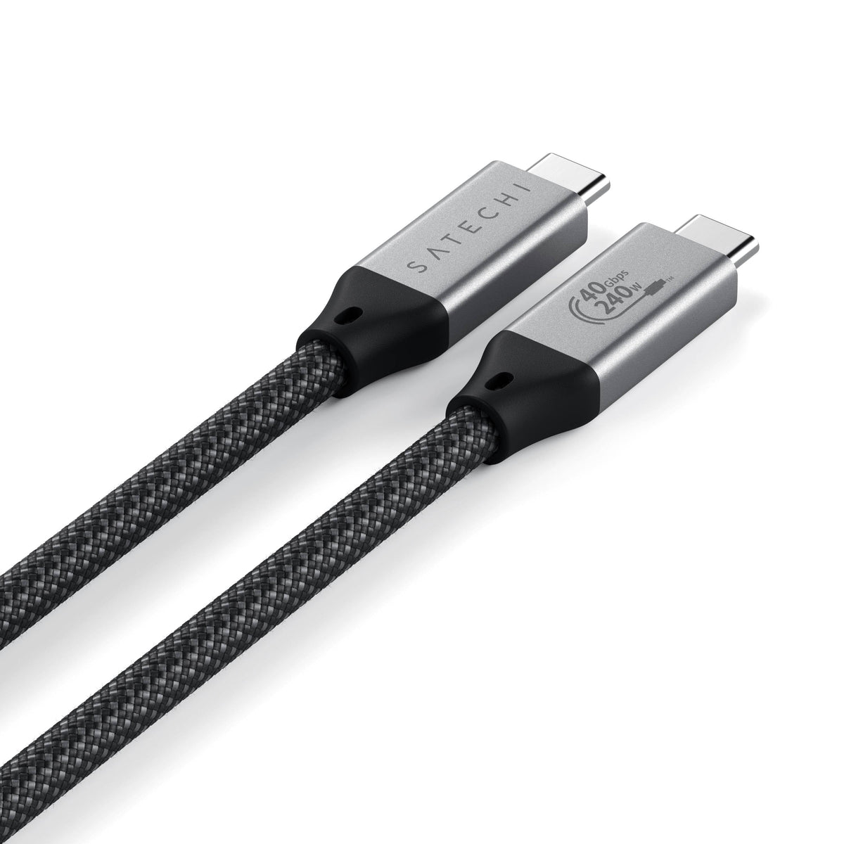 USB4 Pro Cable 1.2m connectors showing the 40Gbps and 240W labels, close up