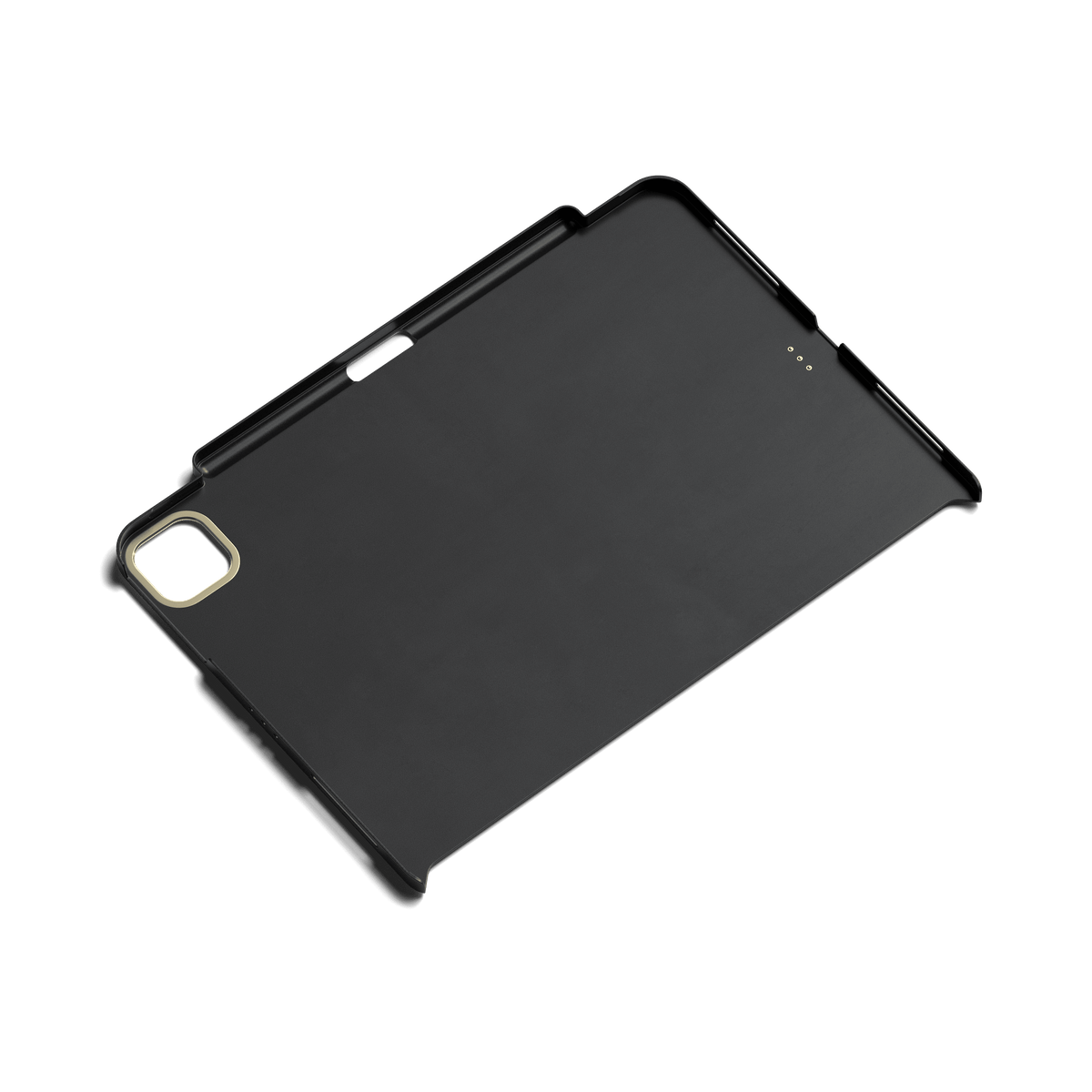 Vegan-Leather Magnetic Case for iPad Pro 11-inch in Black, back view showing camera cutout