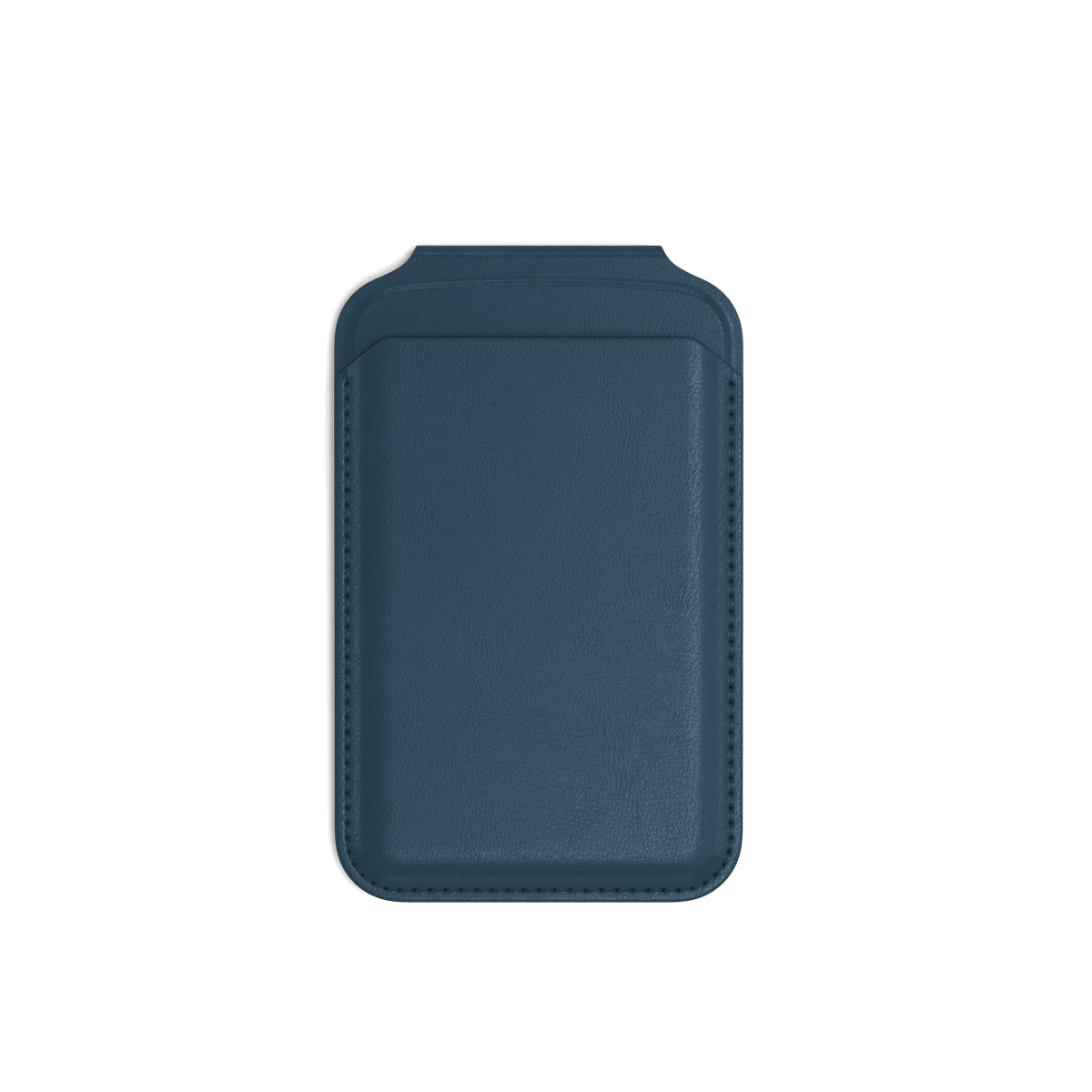 Vegan-Leather Magnetic Wallet Stand in Dark Blue, front view