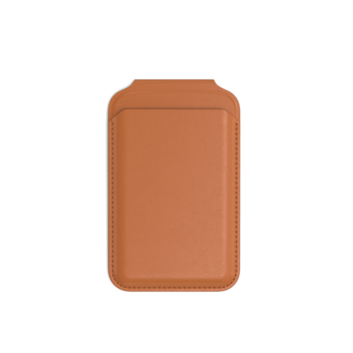 Vegan-Leather Magnetic Wallet Stand in Orange, front view