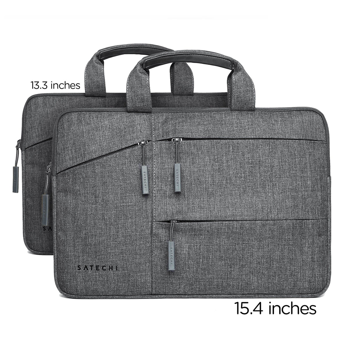 Water-Resistant Laptop Carrying Case with Pockets size comparison: 13.3-inch and 15.4-inch cases