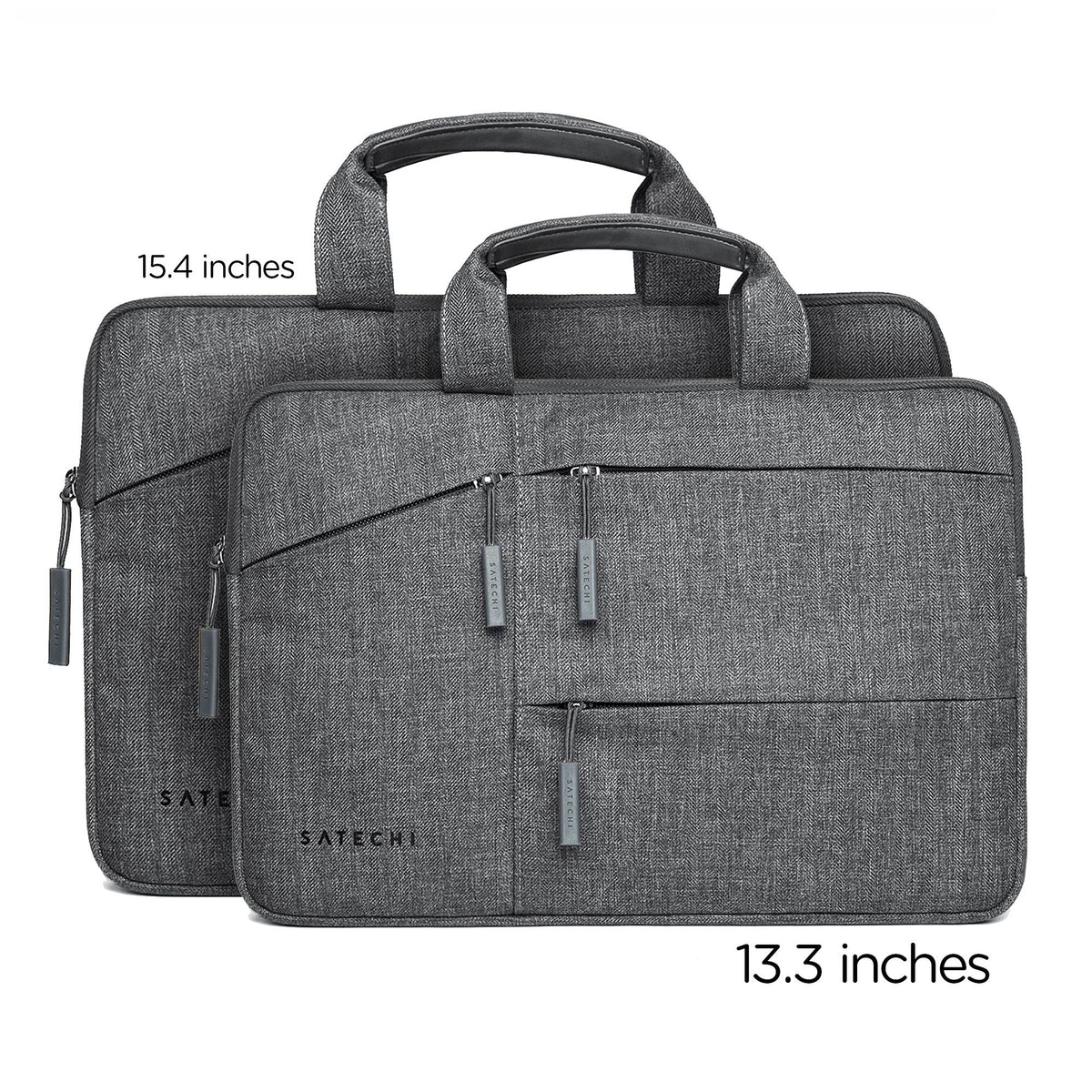 Water-Resistant Laptop Carrying Case with Pockets size comparison: 15.4-inch and 13.3-inch cases